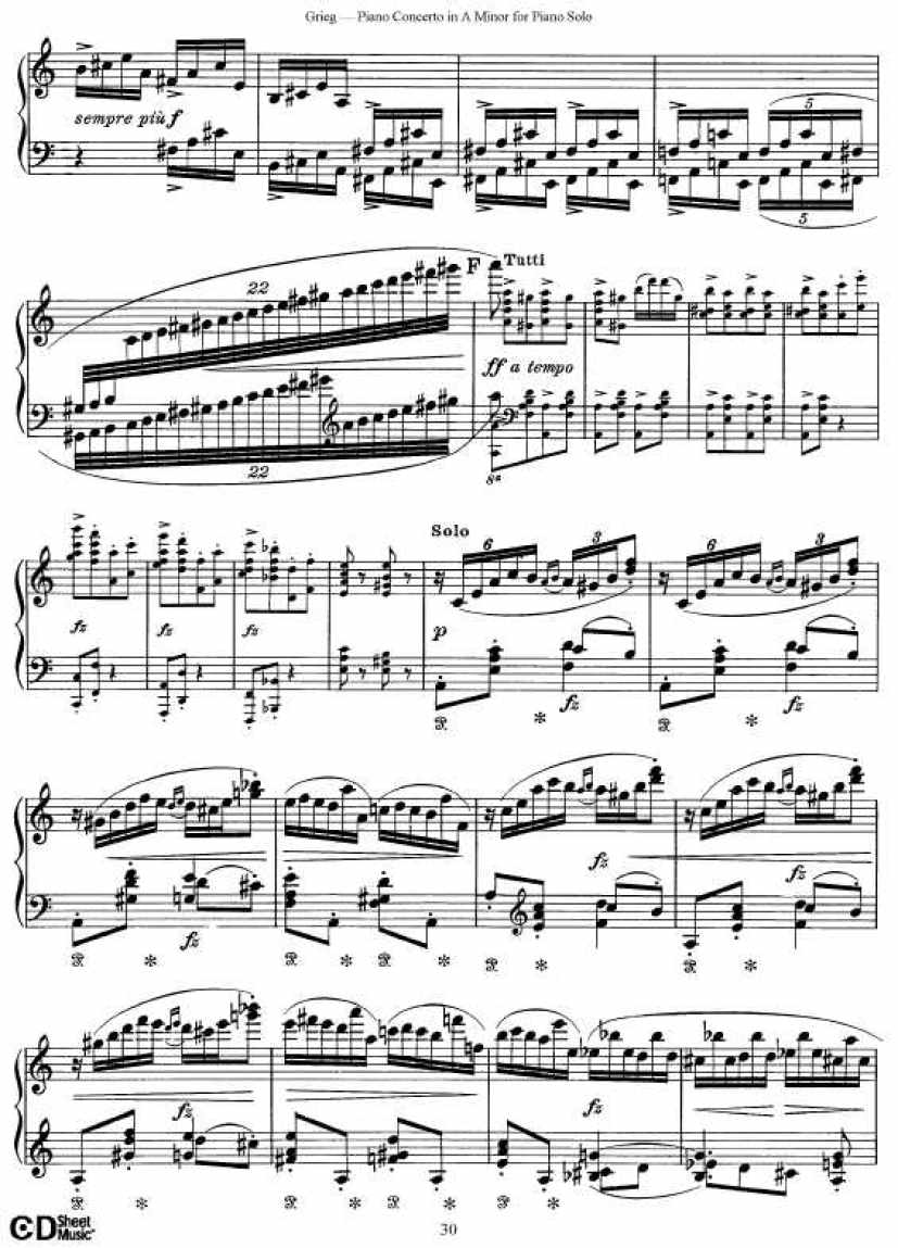 Grieg_Piano_Concerto_solo钢琴谱