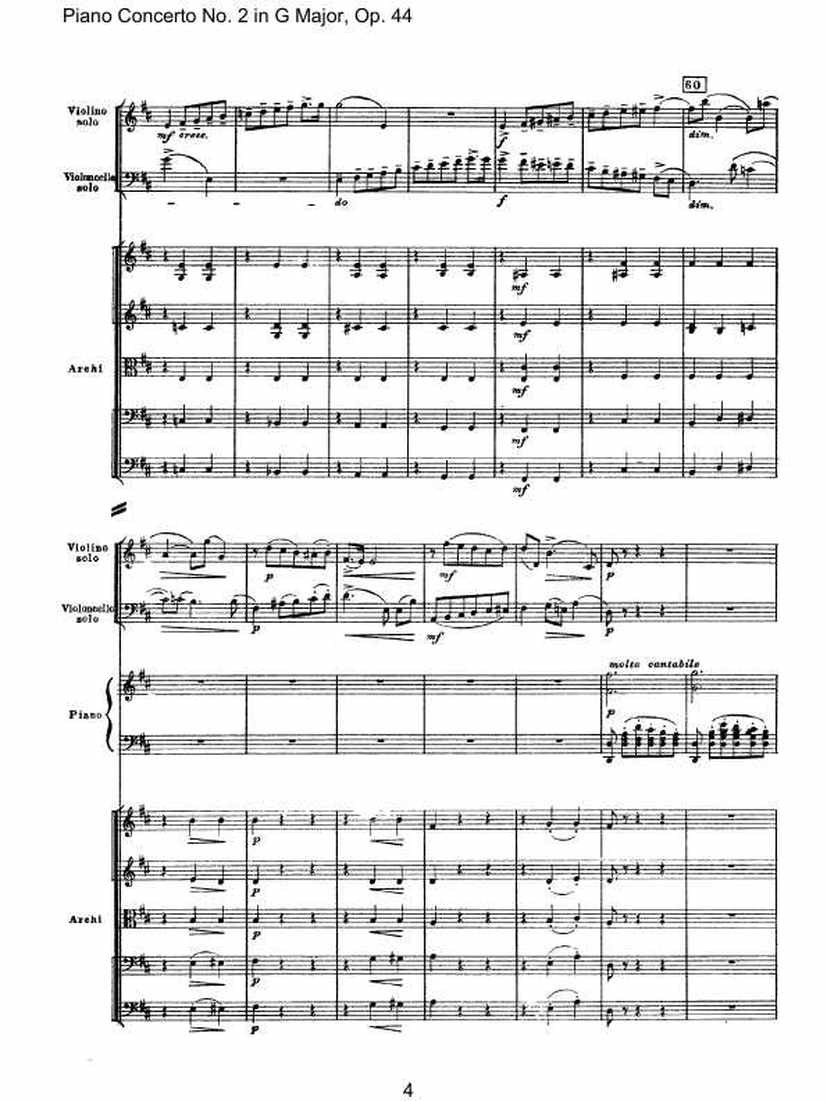 Piano Concerto No. 2 in G Major, Op. 44钢琴谱