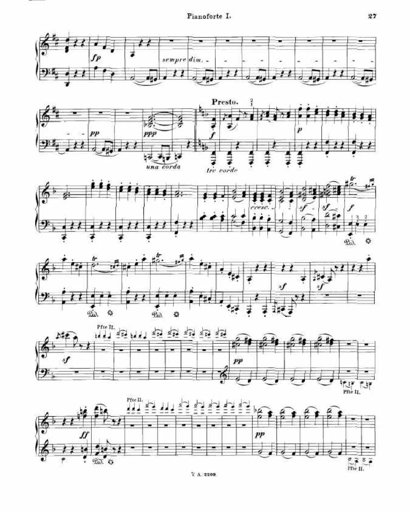 A大调第七交响曲 Symphony No.7 in A Major Op.92钢琴谱