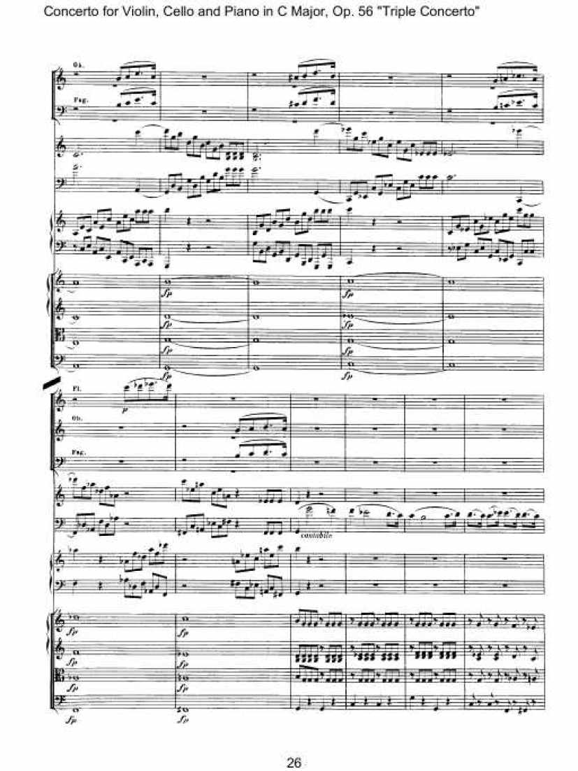 C大调三重协奏曲 Triple Concerto in C Major Op.56钢琴谱