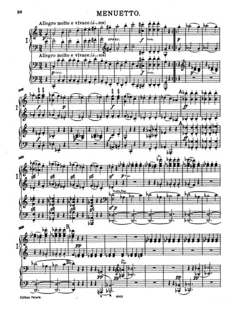 C大调第一交响曲 Symphony No.1 in C Major Op.21钢琴谱