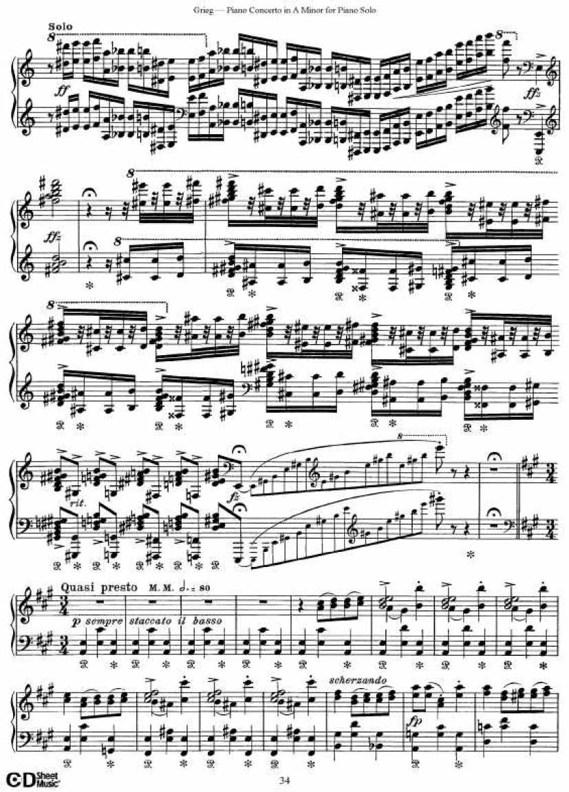 Grieg_Piano_Concerto_solo钢琴谱