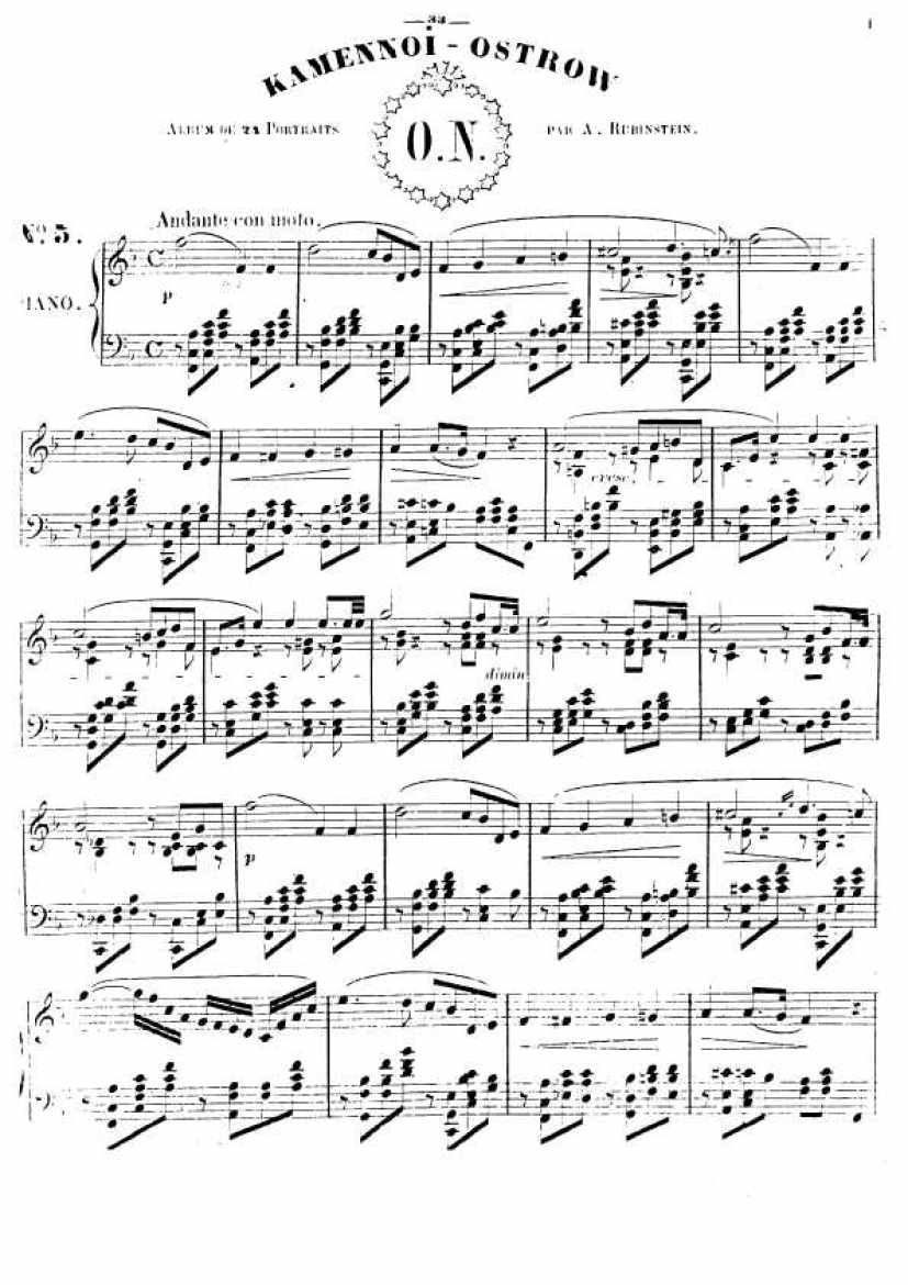 Rubinstein A op.10 Kammenoi钢琴谱