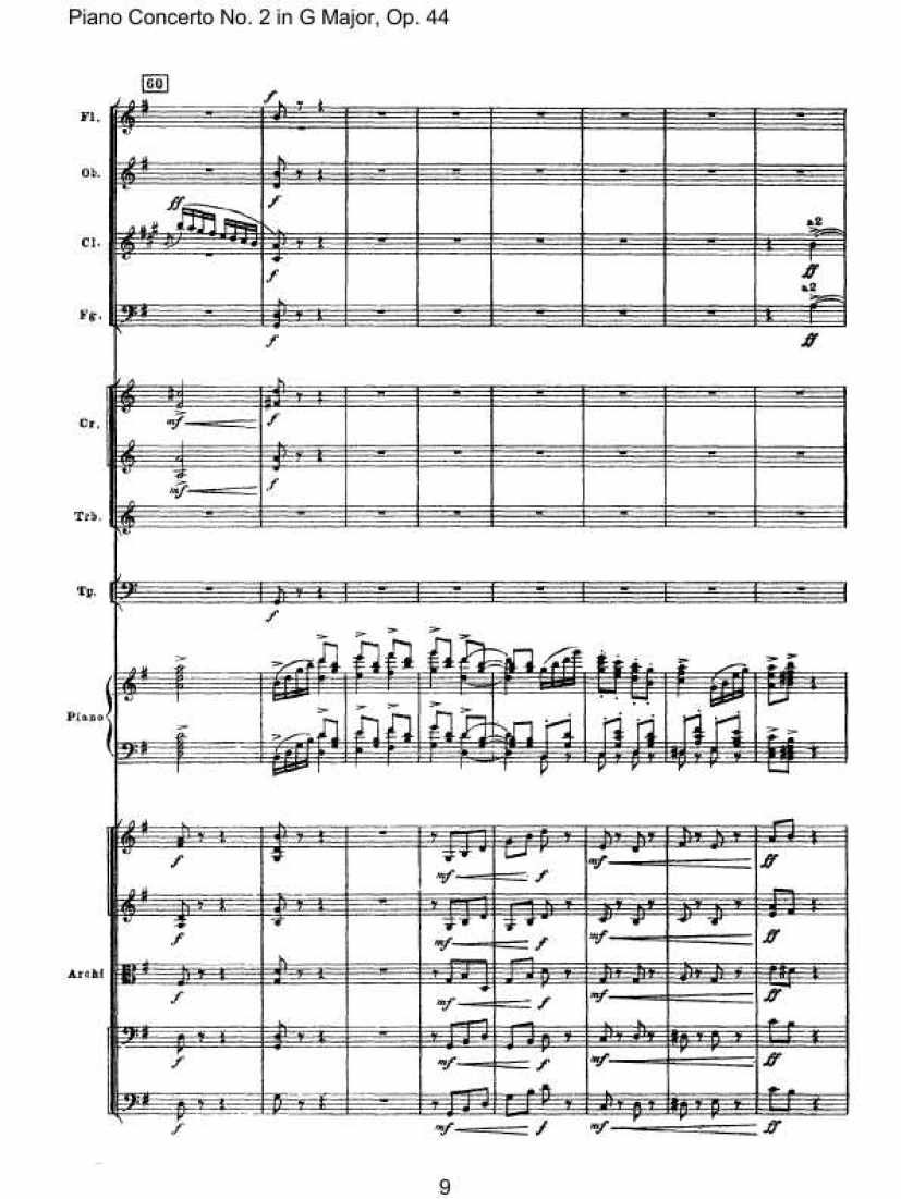 Piano Concerto No. 2 in G Major, Op. 44钢琴谱