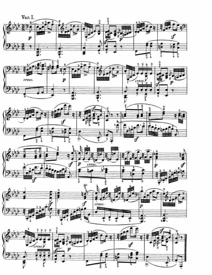 降A大调第十二钢琴奏鸣曲 Op.26 Piano Sonata in As钢琴谱