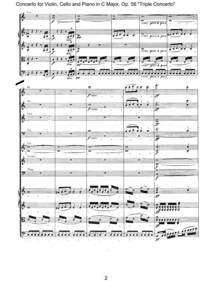 C大调三重协奏曲 Triple Concerto in C Major Op.56钢琴谱