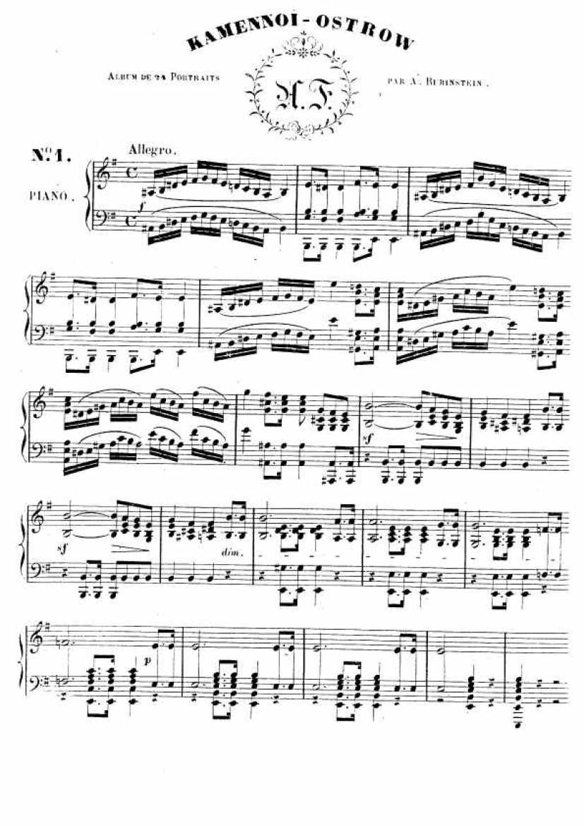 Rubinstein A op.10 Kammenoi钢琴谱