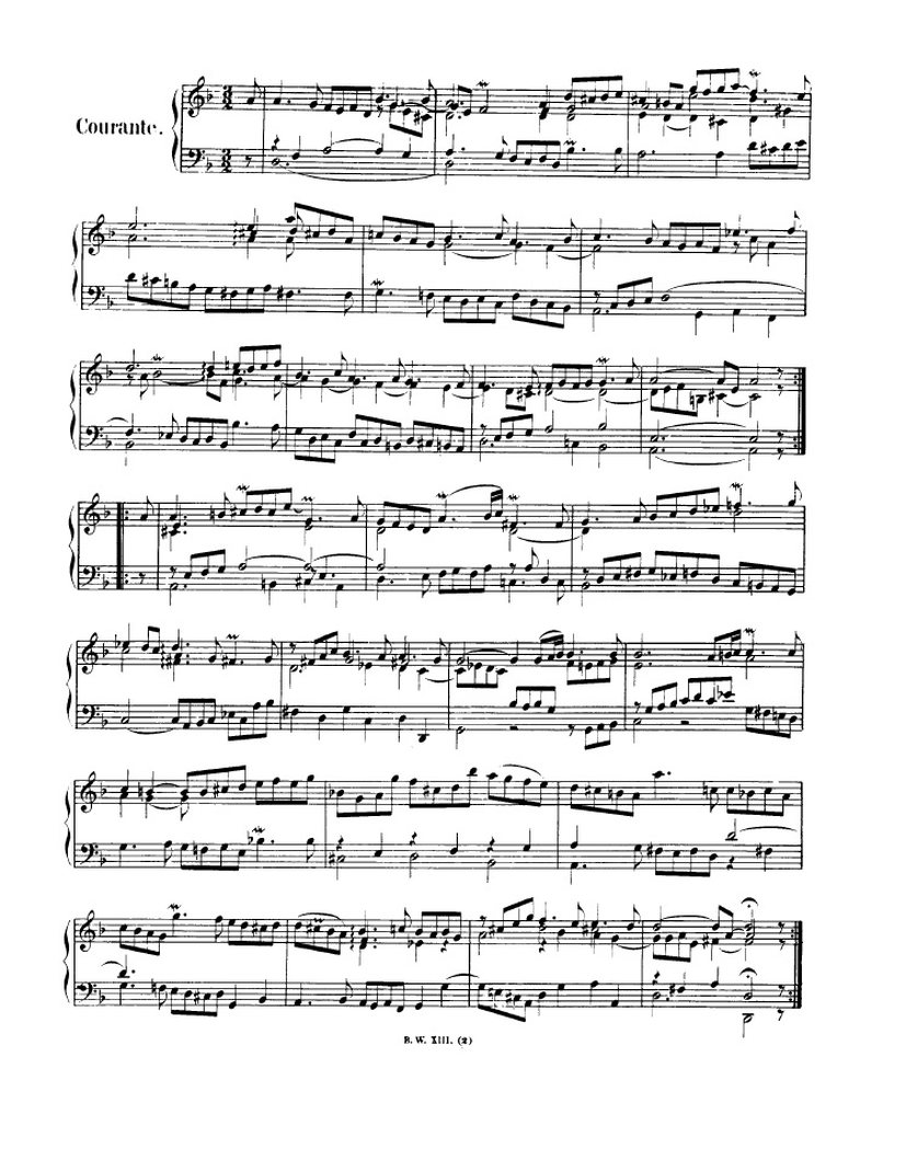 法国组曲 French Suites BWV 812钢琴谱