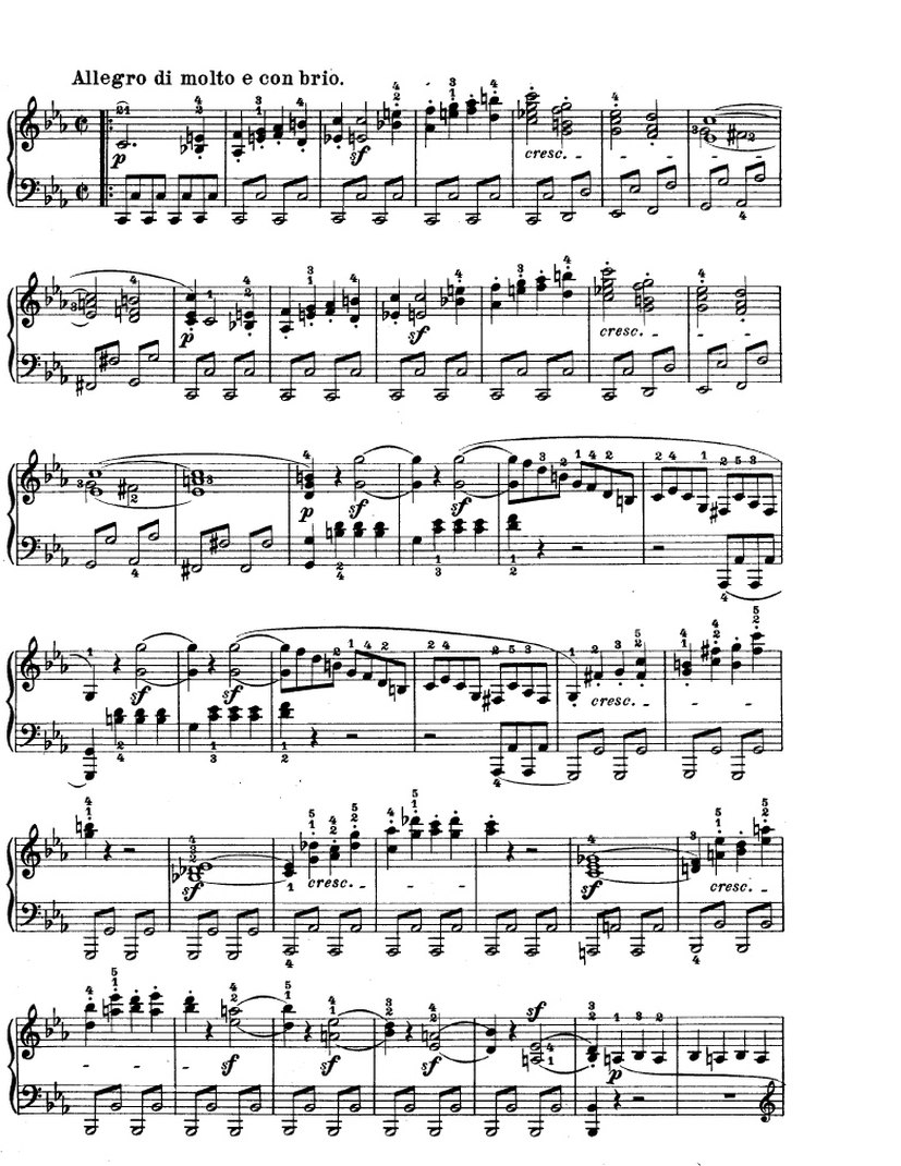 c小调第八号钢琴奏鸣曲“悲怆”Op.13 Piano Sonata in c钢琴谱