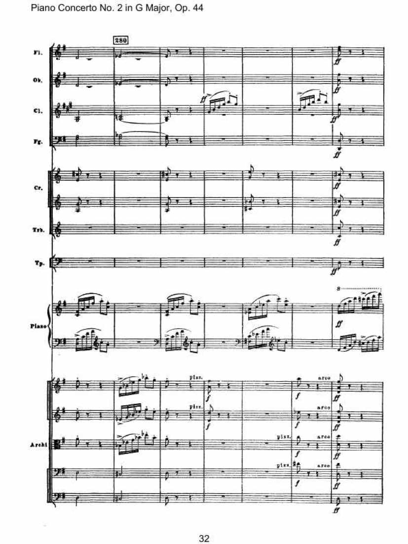 Piano Concerto No. 2 in G Major, Op. 44钢琴谱