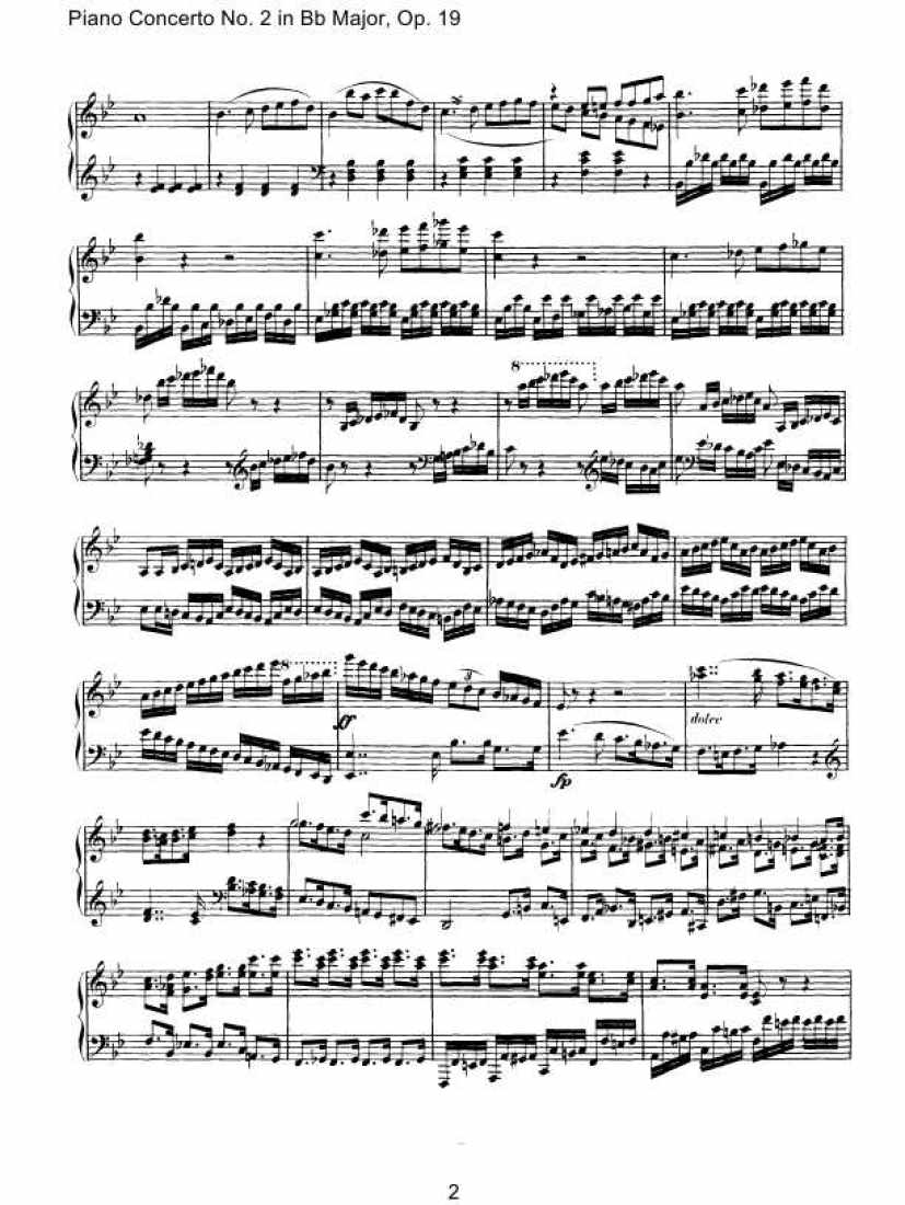 Cadenzas to Beethoven s Piano Concerto No.2 Op.19 华彩段（原版、肯普夫版）钢琴谱