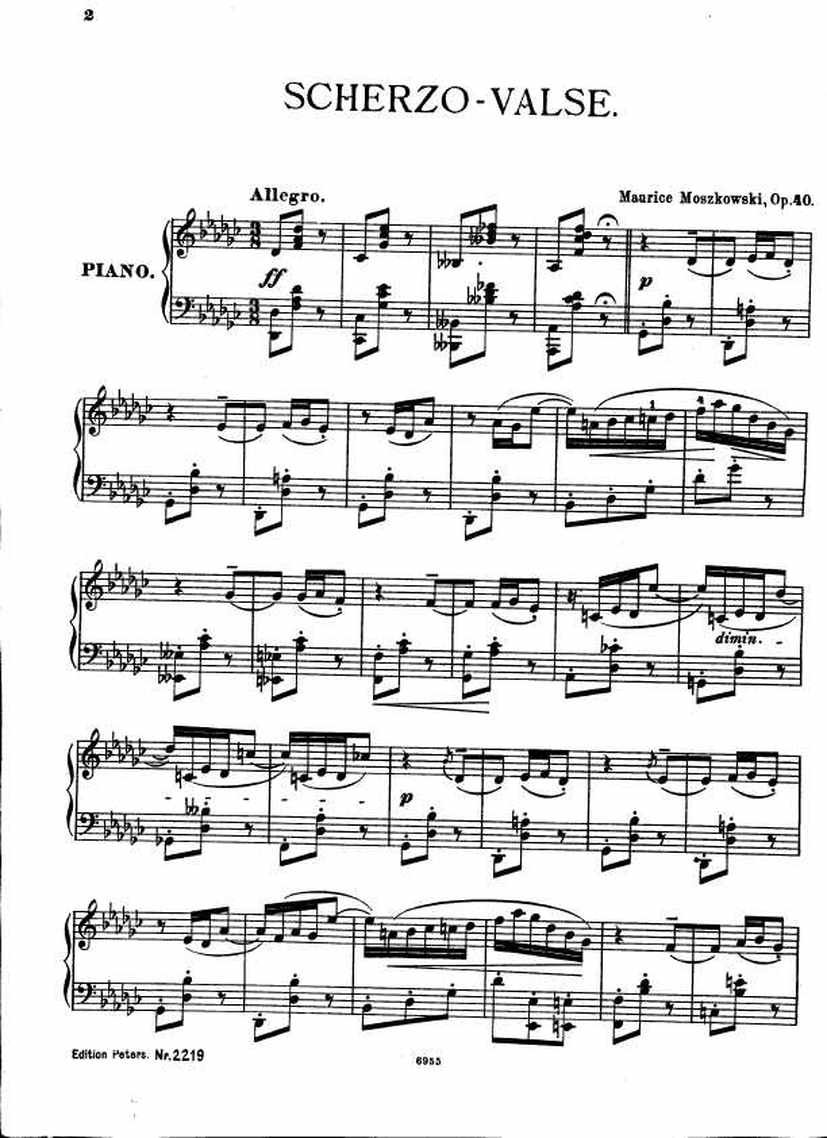 Moszkowski op.40 Scherzo钢琴谱