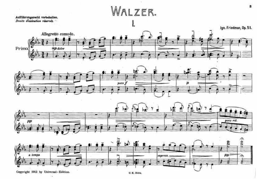 5首圆舞曲 5 Waltzes Op.51钢琴谱