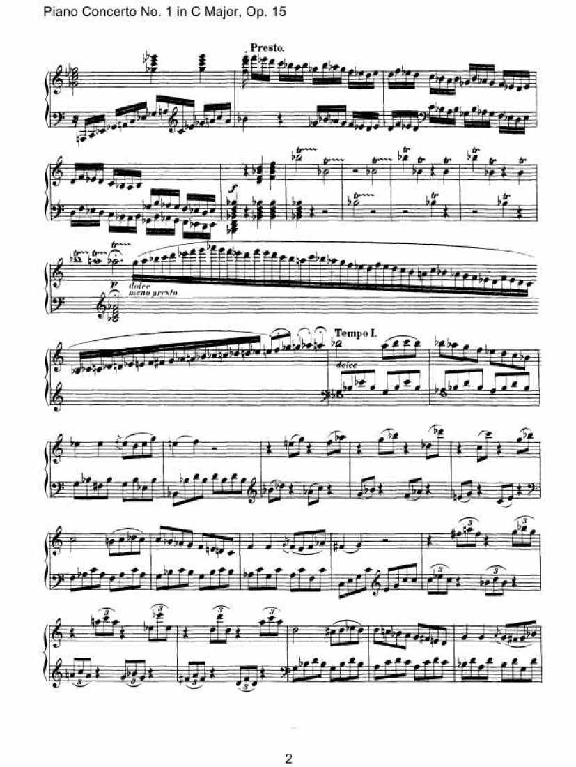 Cadenzas to Beethoven s Piano Concerto No[1].1 Op.15 华彩段（原版、戈多夫斯基、肯普夫版）钢琴谱