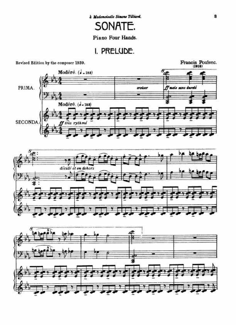 Poulenc钢琴谱