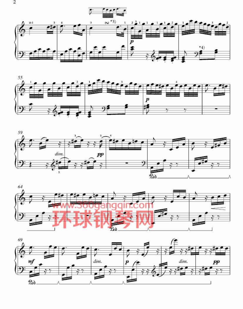 献给爱丽丝 （Für Elise）钢琴谱