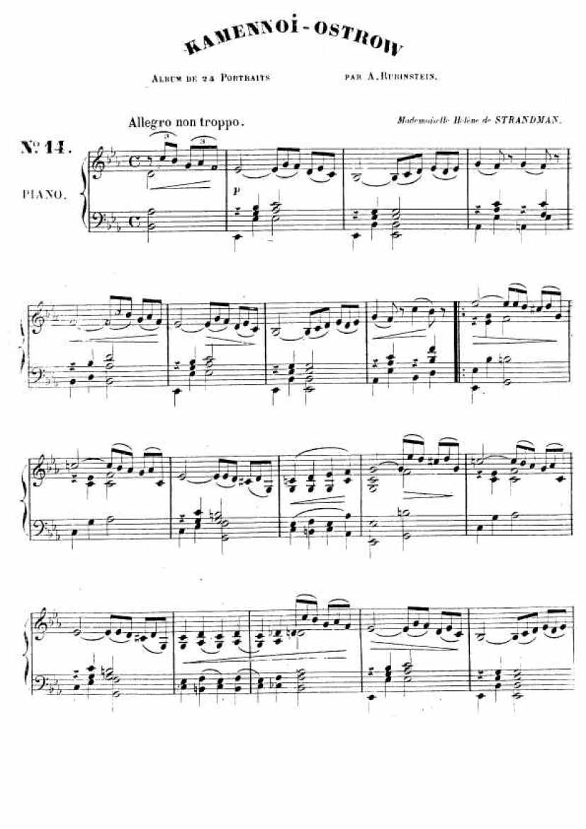 Rubinstein A op.10 Kammenoi钢琴谱