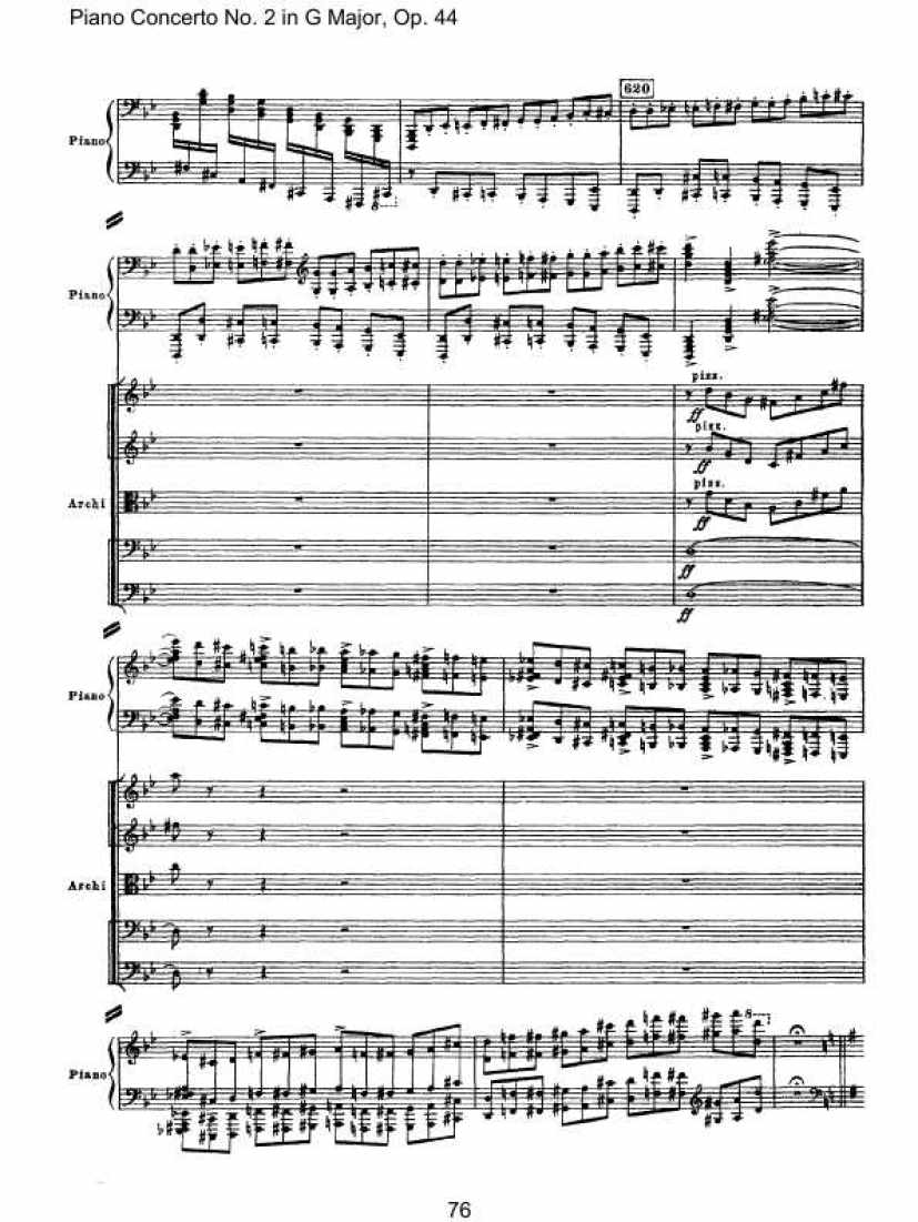 Piano Concerto No. 2 in G Major, Op. 44钢琴谱