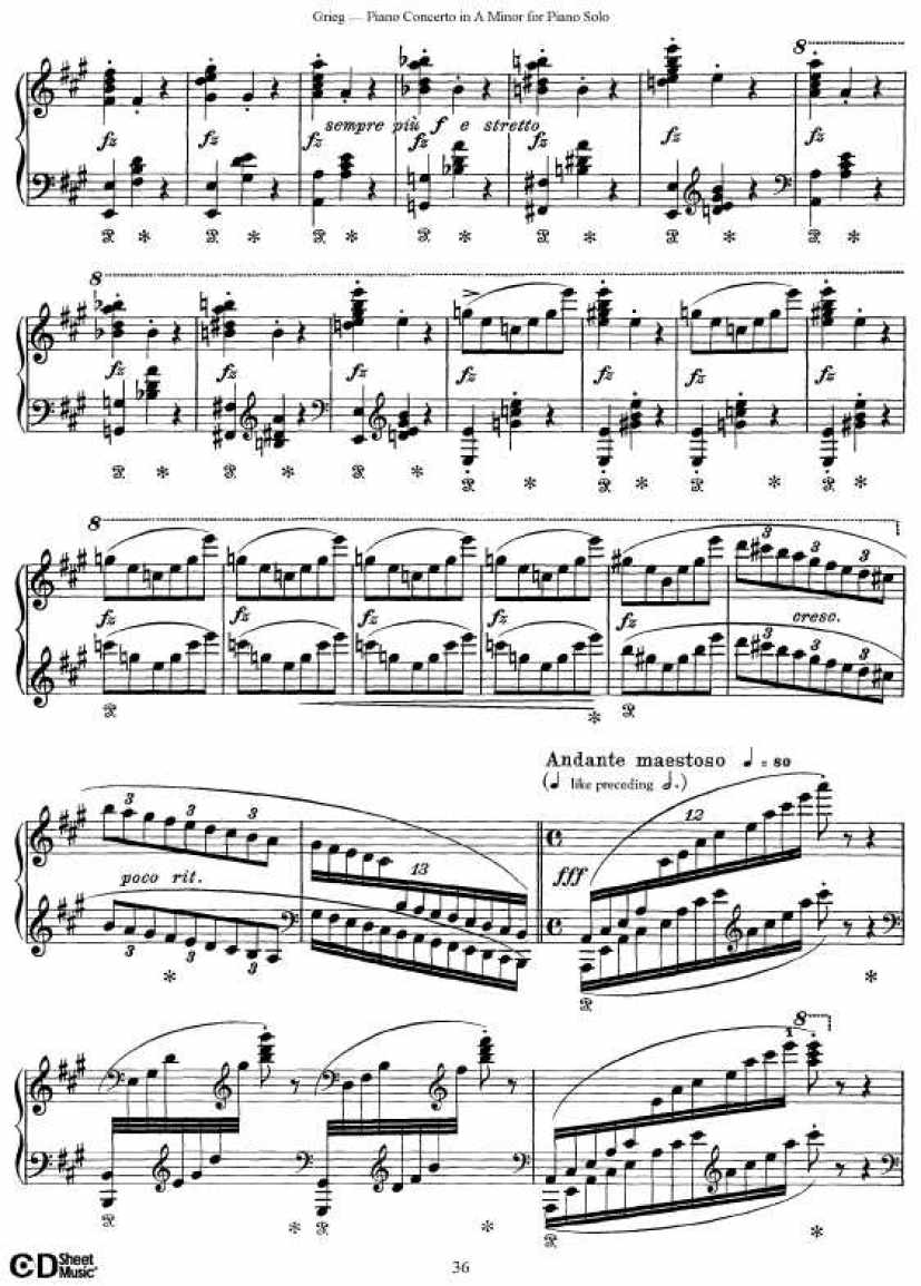 Grieg_Piano_Concerto_solo钢琴谱