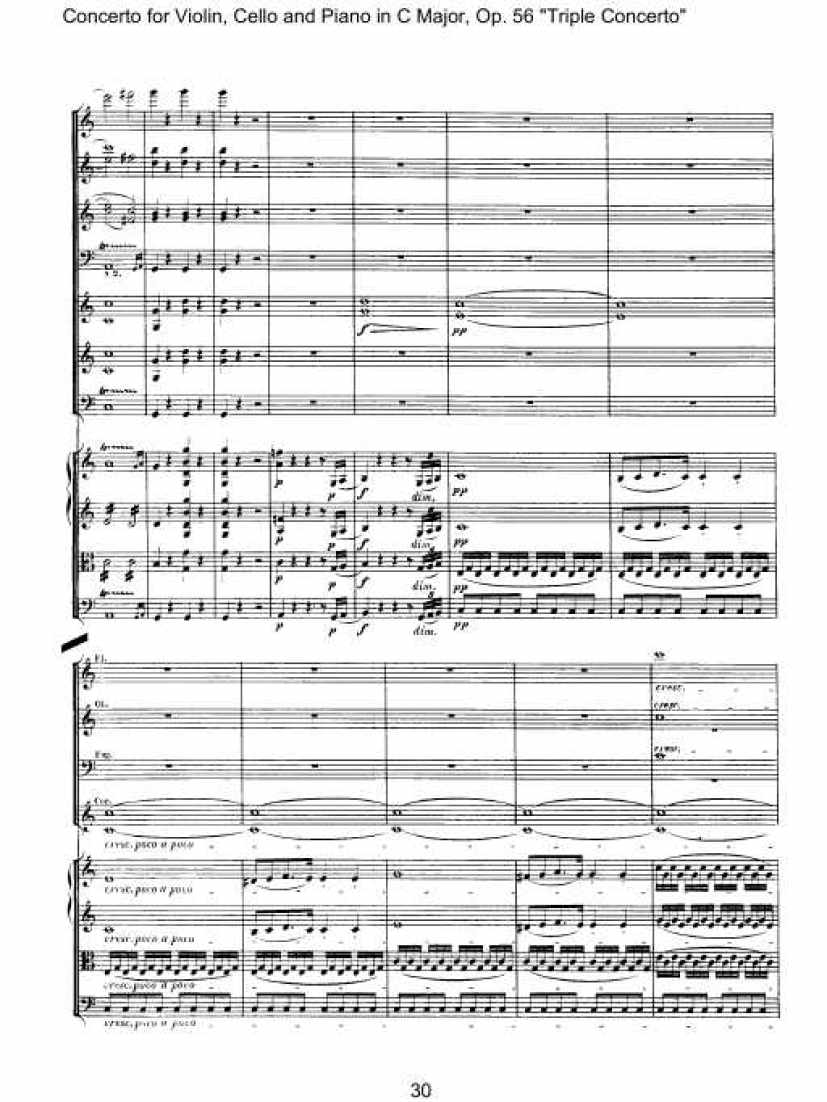 C大调三重协奏曲 Triple Concerto in C Major Op.56钢琴谱