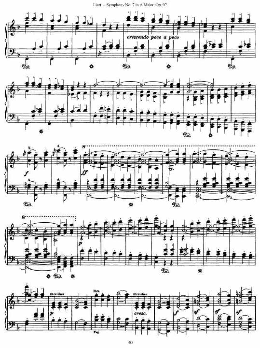 A大调第七交响曲 Symphony No.7 in A Major Op.92钢琴谱