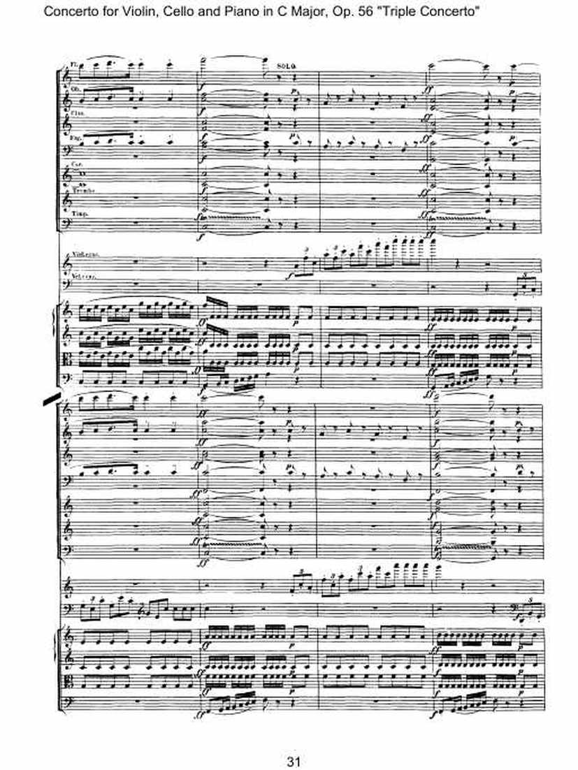 C大调三重协奏曲 Triple Concerto in C Major Op.56钢琴谱