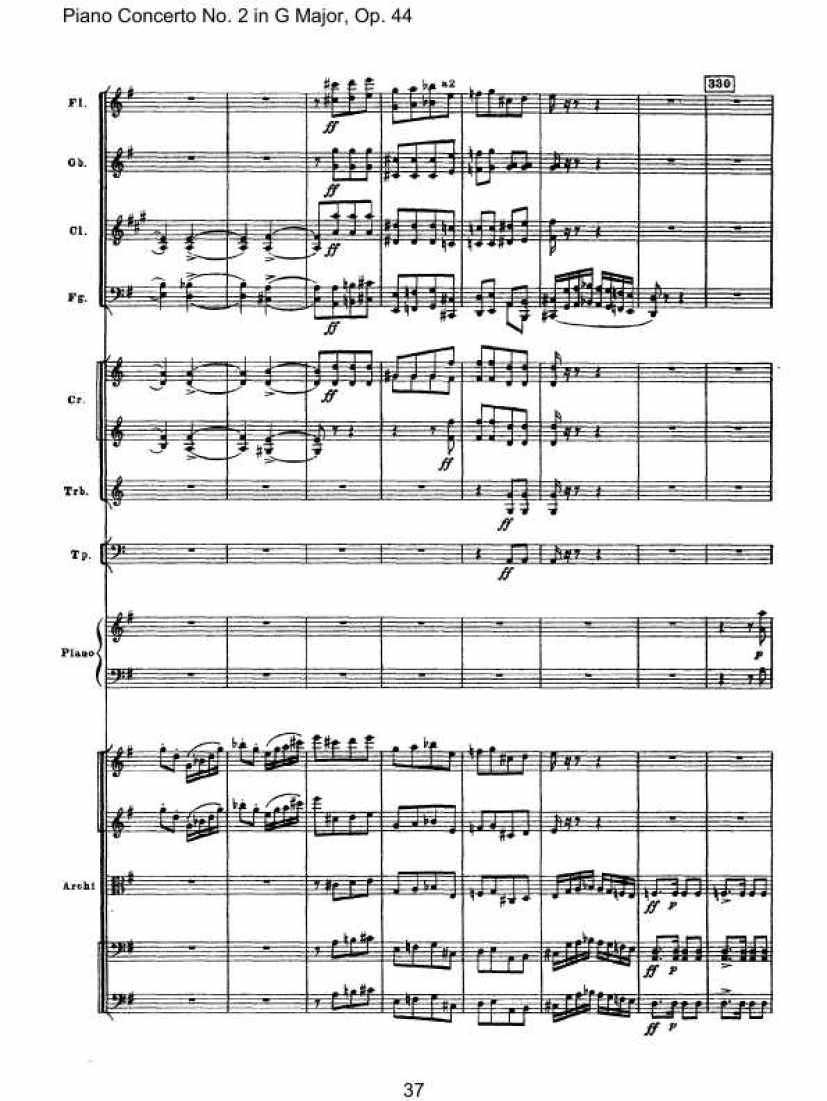 Piano Concerto No. 2 in G Major, Op. 44钢琴谱