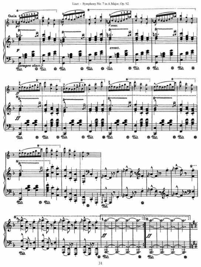 A大调第七交响曲 Symphony No.7 in A Major Op.92钢琴谱