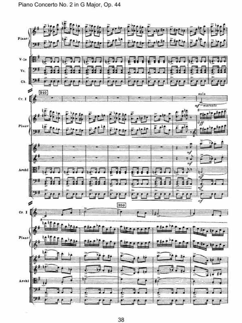 Piano Concerto No. 2 in G Major, Op. 44钢琴谱