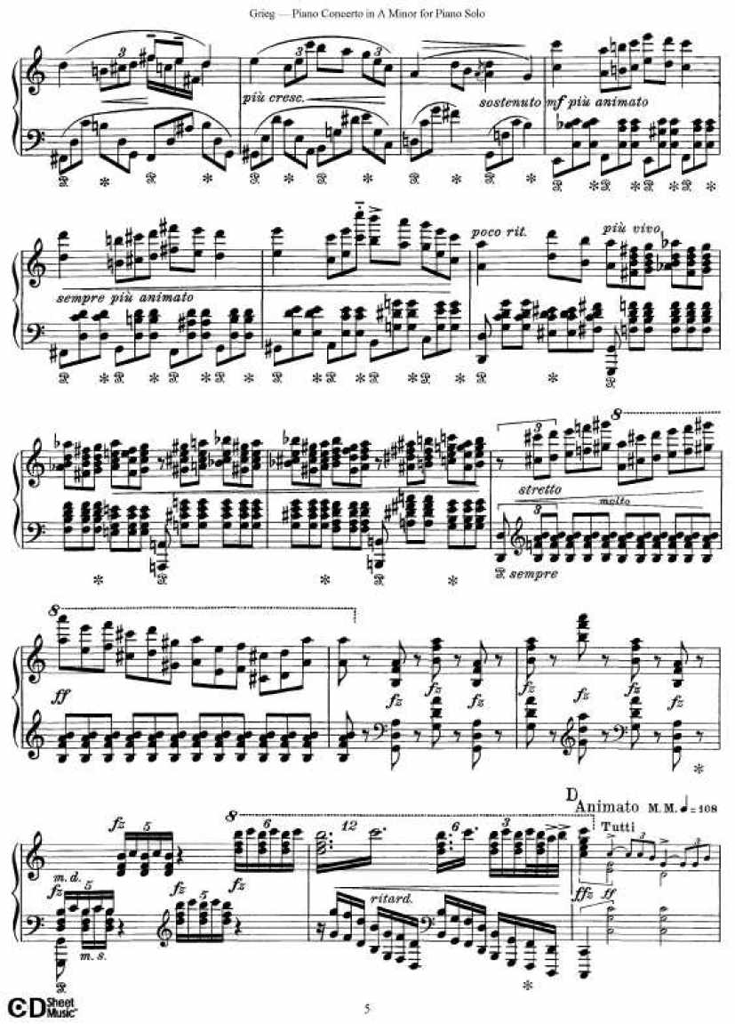 Grieg_Piano_Concerto_solo钢琴谱