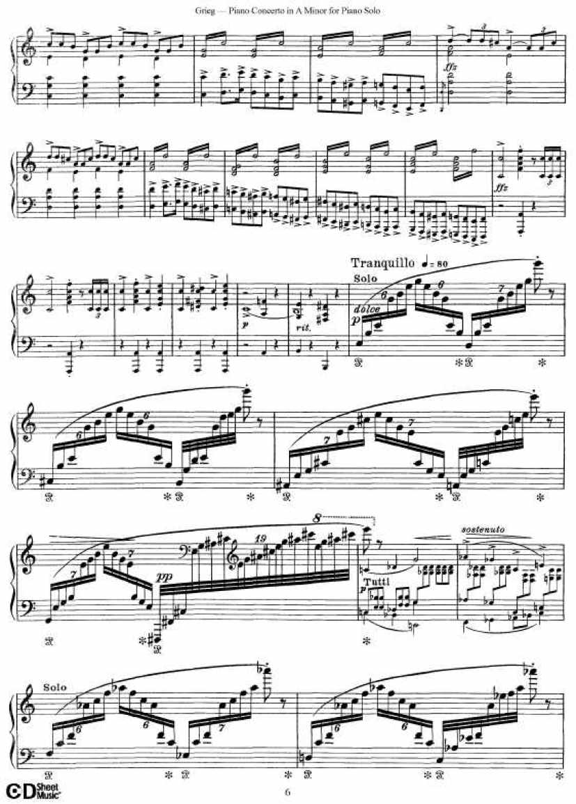 Grieg_Piano_Concerto_solo钢琴谱