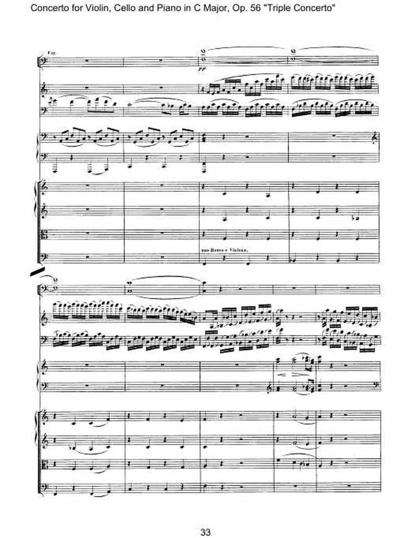 C大调三重协奏曲 Triple Concerto in C Major Op.56钢琴谱