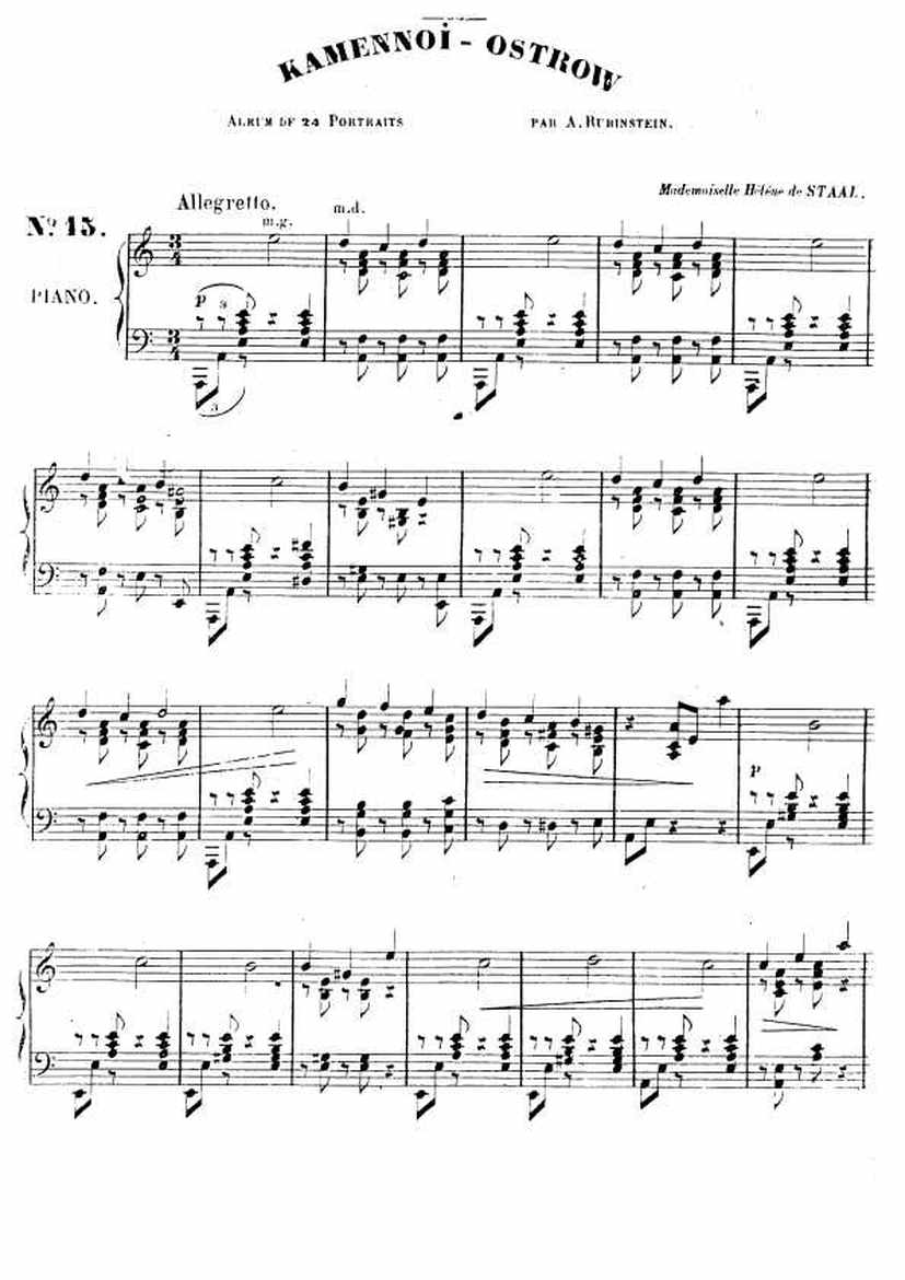 Rubinstein A op.10 Kammenoi钢琴谱