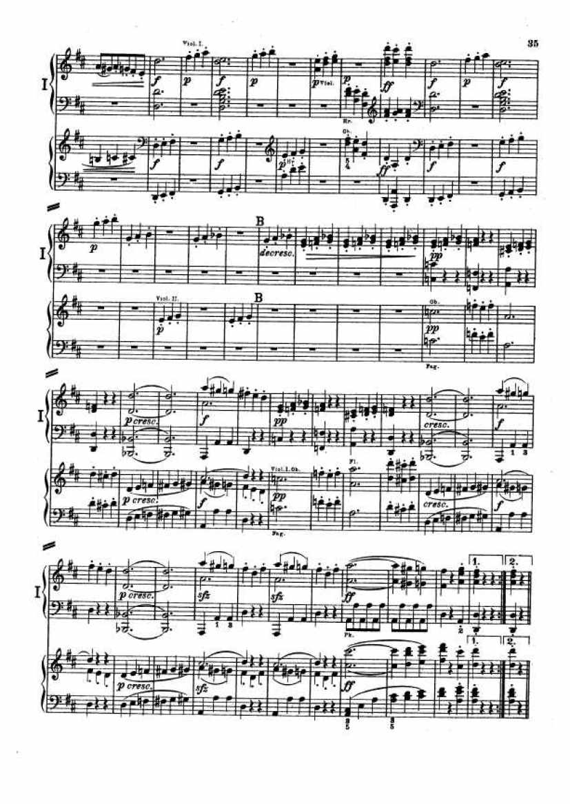 D大调第二交响曲 Symphony No.2 in D Major Op.36钢琴谱