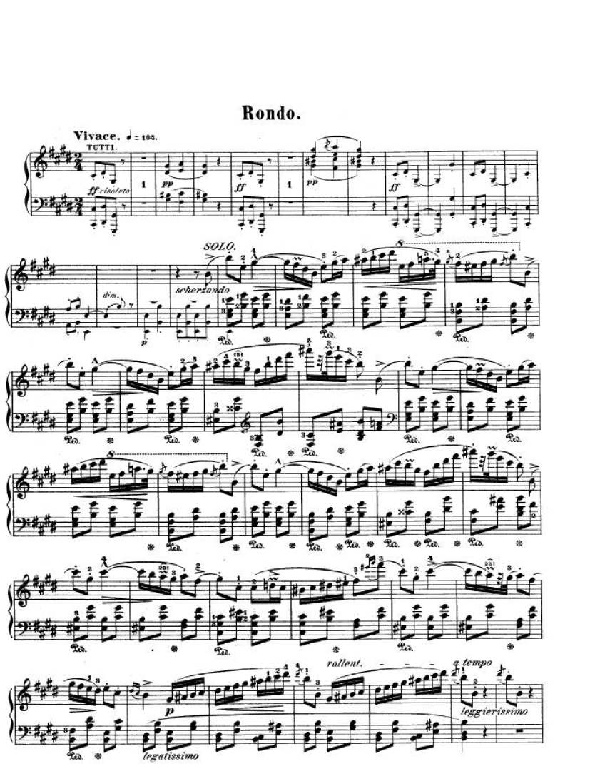 e小调第一钢琴协奏曲 Op.11 Piano Concerto No.1 in e Minor Op.11钢琴谱