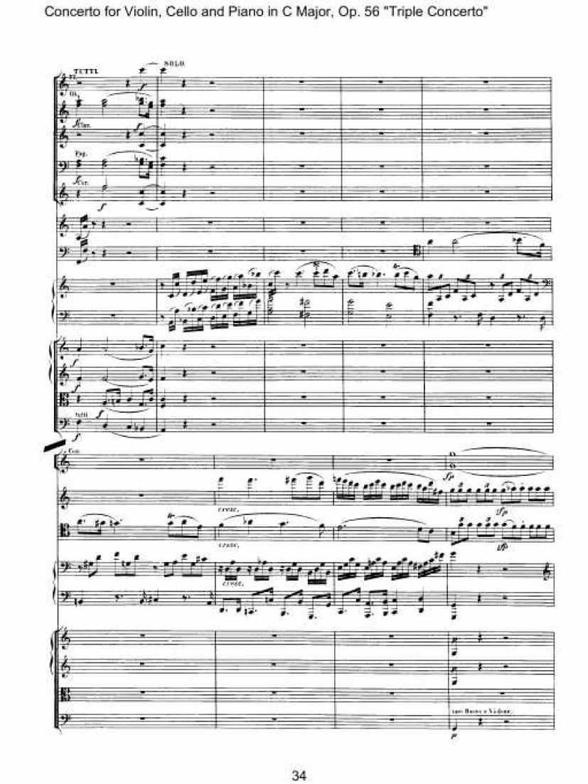 C大调三重协奏曲 Triple Concerto in C Major Op.56钢琴谱