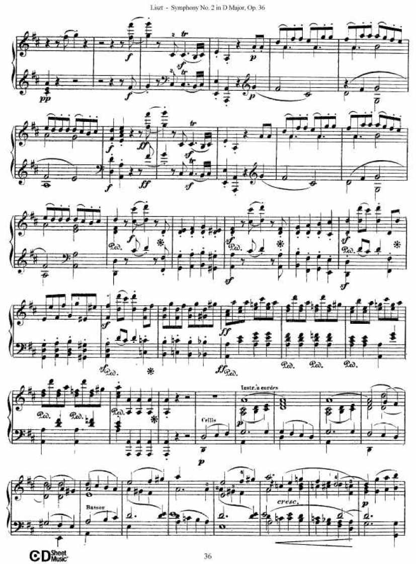 D大调第二交响曲 Symphony No.2 in D Major Op.36钢琴谱