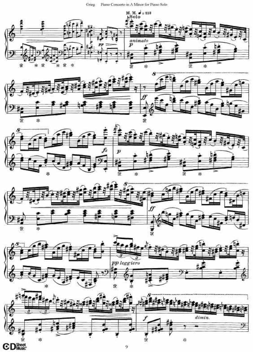 Grieg_Piano_Concerto_solo钢琴谱