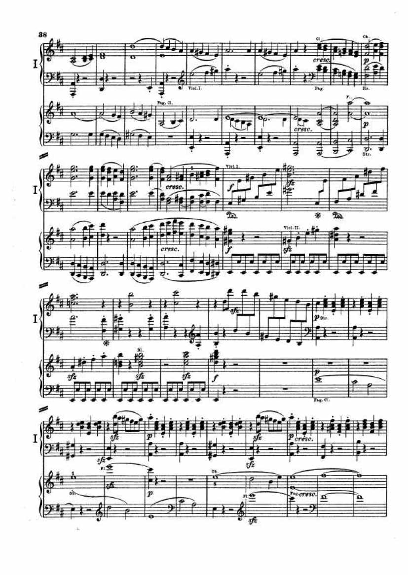 D大调第二交响曲 Symphony No.2 in D Major Op.36钢琴谱