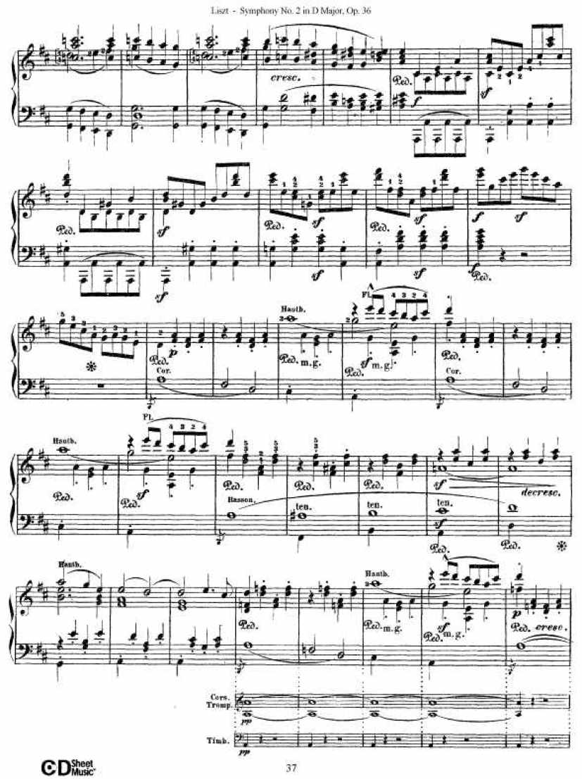 D大调第二交响曲 Symphony No.2 in D Major Op.36钢琴谱