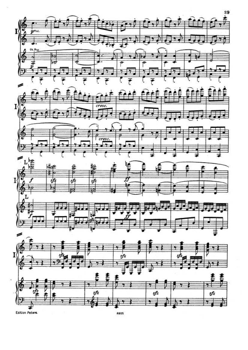 C大调第一交响曲 Symphony No.1 in C Major Op.21钢琴谱