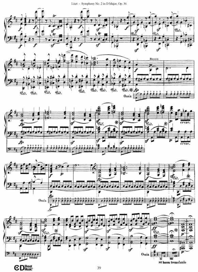 D大调第二交响曲 Symphony No.2 in D Major Op.36钢琴谱