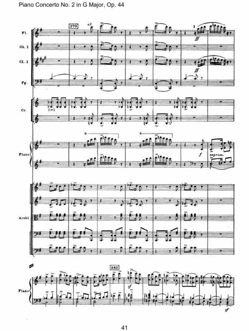 Piano Concerto No. 2 in G Major, Op. 44钢琴谱