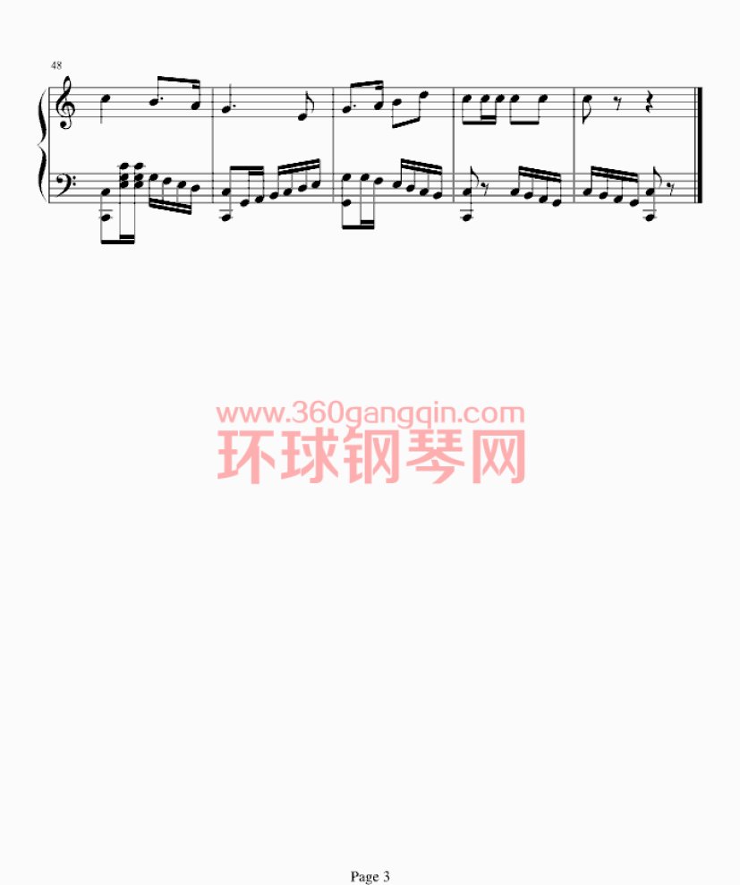 运动员进行曲钢琴谱