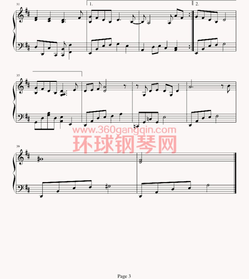 小步舞曲（完整版）钢琴谱