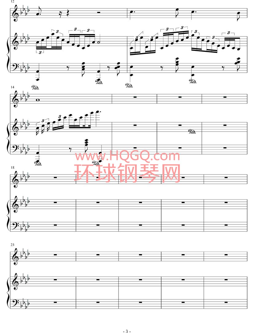 降A大调夜曲钢琴谱钢琴谱