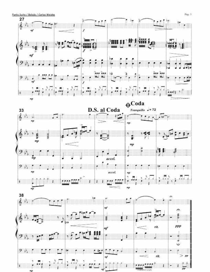 Punta Suite (Suite For Piano, Flute, Double Bass And Drums钢琴谱