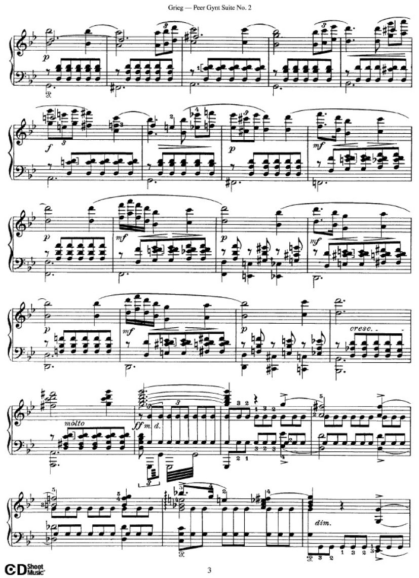 Peer Gynt Suite No.2 Op.55钢琴谱