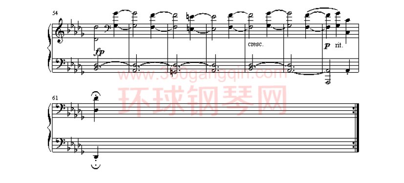 月光奏鸣曲第二乐章（3页版）钢琴谱