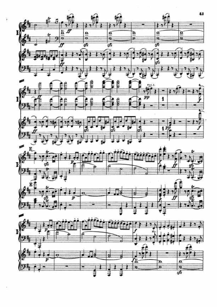 D大调第二交响曲 Symphony No.2 in D Major Op.36钢琴谱